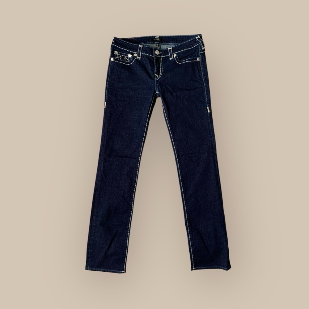 Billie low rise straight true religion Dark Blue Jeans
